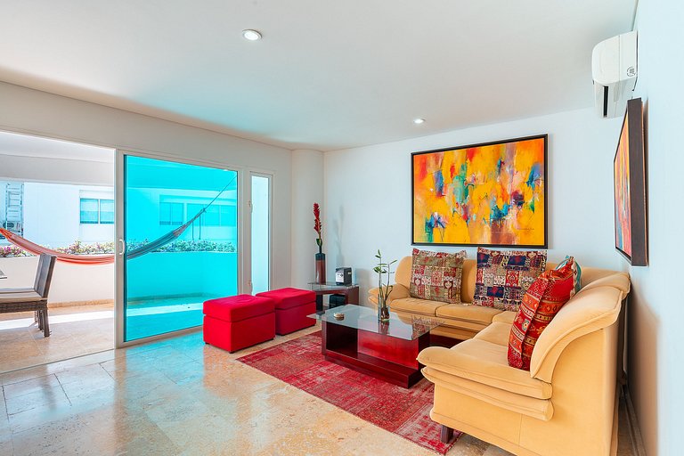 Apt Tropical en La Boquilla +Piscina, Parking