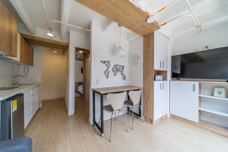 |Ahead| Iluminado 1BR @Chapinero con co-working