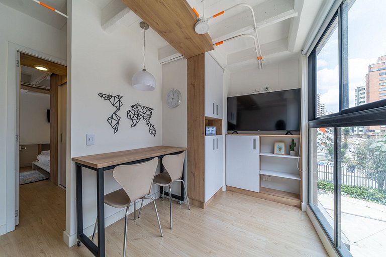 |Ahead| Iluminado 1BR @Chapinero con co-working