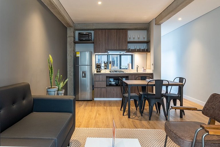 Estilizado 1BR @Zona G con Balcon y lavanderia