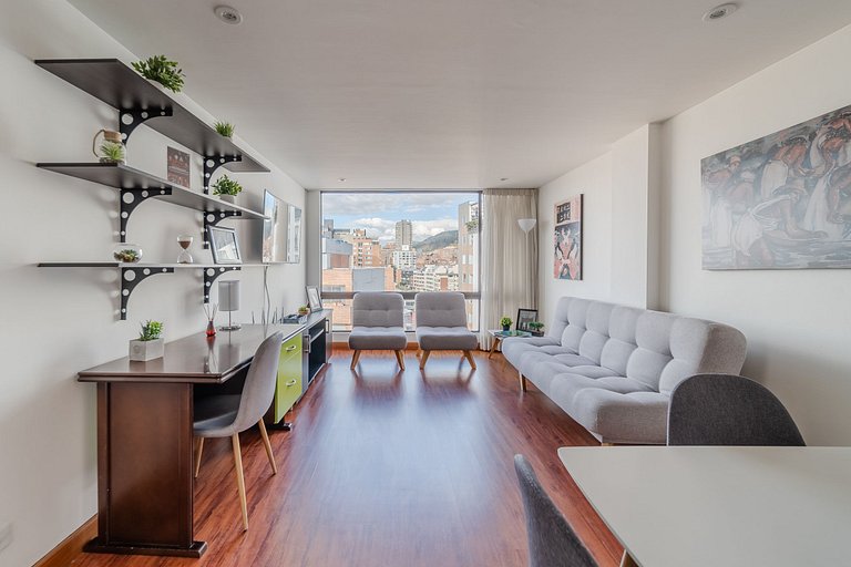 |Ahead| Comodo 2BR @Chapinero + lavadora y parking