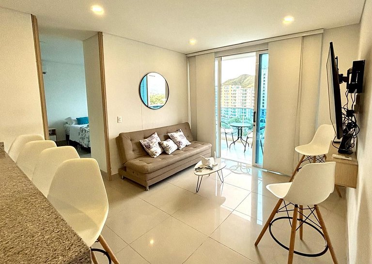|Ahead| Panoramico 2BR @Reservadelmar con parking